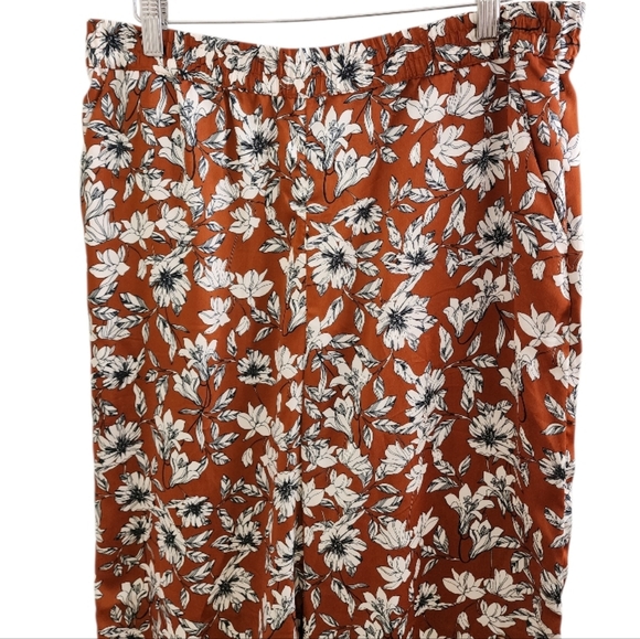 La Ligne x Target Women's Size Med Floral Wide Leg Trousers Brown White - Picture 5 of 12